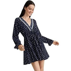 Springfield Korte jurk voor dames, met randhals, Navy, UK 8, marineblauw, 40