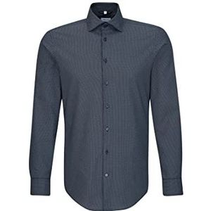 Seidensticker X-Slim Oxford overhemd met lange mouwen voor heren, blauw (19), 44