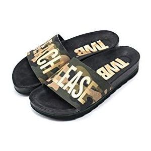 The White Brand Dames Bio Beach Camo Peeptoe Sandalen, Groen Camo Dark Camo Dark, 38 EU