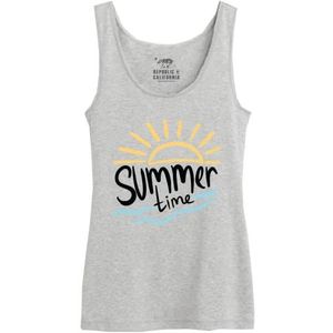 Republic Of California WOREPCZTK031 Tanktop voor dames, zomer, melange, maat XL, Grijs Melange, XL