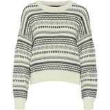 VERO MODA - VMAMAZING - Trui - Ecru / Zwart - Losse Pasvorm