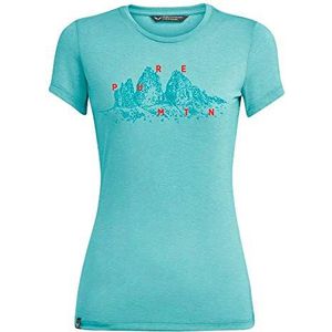 Salewa Graphic Dri-Rel T-shirt, dames, Canal Blue Melange, 50/44