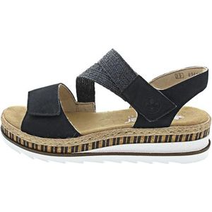 Rieker - V7974 - Damessandalen - Blauw - Sleehak