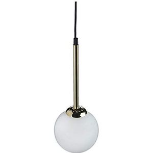 Homemania hanglamp, metaal, glas, zwart, goud, wit