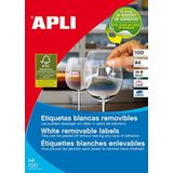 APLI 3052 - Afneembare witte etiketten 38,0 x 21,2 mm 100 vel