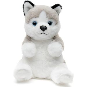Uni-Toys - Husky, zittend - Kawaii-stijl - 17 cm (hoogte) - pluche hond - pluche dier, knuffeldier