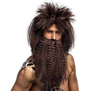 Boland 86396 Pruik voor volwassenen, kunsthaar voor Neandertaler kostuum, kostuumaccessoires, kunsthaar kapsel voor carnaval of Halloween