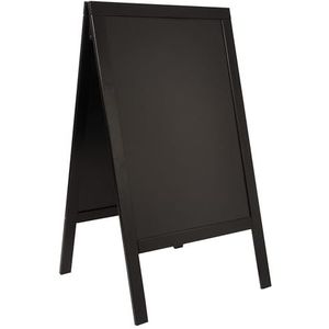 SECURIT - Gehwegtafel aus Kiefernholz „Woody“ - Tafel für Kreidemarker - Für Restaurants, Bars, Cafés Geschäfte - 69 x 120 cm - Schwarz