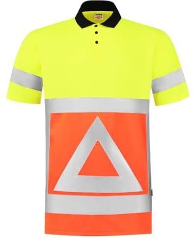 Tricorp 203011 Safety verkeersregelaar poloshirt, 50% polyester/50% polyester, CoolDry, 180 g/m², fluor oranje-geel, maat L