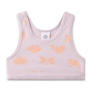 Sanetta Meisjesbustier Roze| Comfortabele en aangename bustier voor meisjes van biologisch katoenmix. Ondergoed met Hond Allover | Meisjesbustier, roze, 104 cm