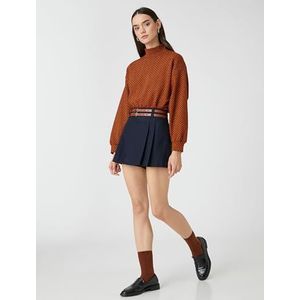 Koton Dames shirt taille pofmouwen turtleneck sweater, Bordeux Design (4d6), XL