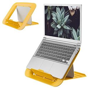 Leitz Verstelbare Laptopstandaard, Standaard voor Laptop, Compacte Laptophouder met 4 Hoogtes, Ergo Cosy Assortiment, Warm Geel, 64260019