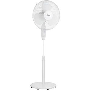 Midea MFS400M0APW0 Staande ventilator, 40 W, in hoogte verstelbaar, stille ventilator met afstandsbediening, 3 snelheden, 85° oscillatie, in hoogte verstelbaar van 1,1 tot 1,3 m, kleur wit