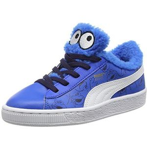 Puma Basket Sesame, low-top sneakers voor kinderen, Blauw Blauw Zwart 01, 34 EU