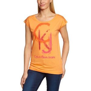 Calvin Klein Jeans T-shirt voor dames, oranje (329), 34