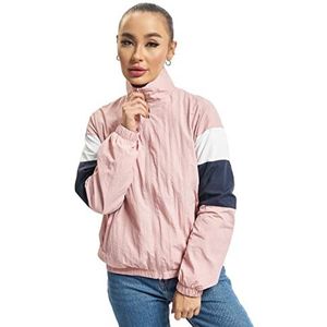 Urban Classics Lichte trainingsjas voor dames, Crinkle Track Jacket, roze (Darkrose/Nvy/Wht 01724), S