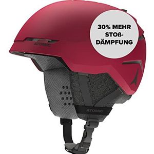 ATOMIC SAVOR Skihelm in donkerrood maat M - Unisex voor volwassenen - 360° Fit System - Superieure bescherming tegen stoten - Aircon ventilatiesysteem - hoofdomtrek 55-59 cm
