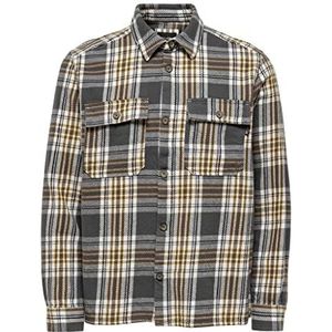 ONLY&SONS ONSSCOTT LS Check Flanel Overhemd hemd, Grey Pinstripe, XS, Grijs pinstripe, XS