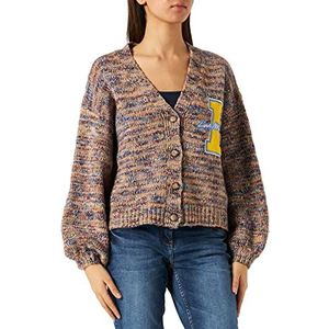 Love Moschino Dames cardigan met lange mouwen in wolmix met maxi L en geborduurd jack.