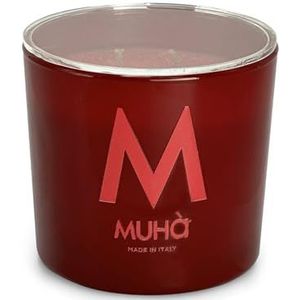 MUHA' Geurkaars van bordeauxglas, granaatappel, kamergeur, formaat 270 g