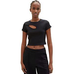 TOM TAILOR Denim Dames T-shirt 1035394, 14482 - Deep Black, XL