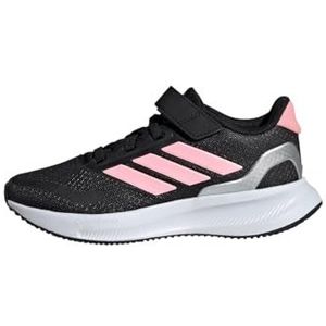 adidas Runfalcon 5 schoenen voor kinderen, lage schoenen zonder voetbal, Core Black/Pink Spark/Silver Met, 31,5 EU, meerkleurig (Core Black Pink Spark Silver Met), 31.5 EU