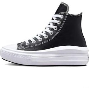 Converse Chuck Taylor All Star Move Platform Foundational Leather, damessneakers, Zwart Wit, 36.5 EU