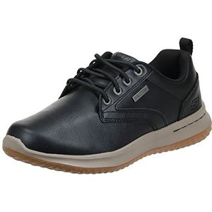 Skechers DELSON-Antigo Oxfords voor heren, Zwart leder, 40 EU