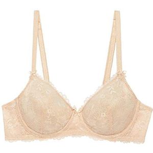 Savage X Fenty Dames Reg Floral Lace Unlined BH, Honing Naakt, 70E