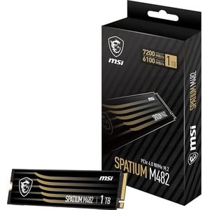 MSI - SPATIUM M482 SSD - 1 TB - PCIe 4.0 NVMe - 7200 MB/s Lezen, 6100 MB/s Schrijven