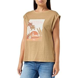 MUSTANG Dames Alina C Print T-Shirt, Tannin 3142, XL