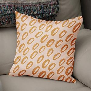 Bonamaison Decoratieve kussenhoes oranje en gebroken wit, werpkussenhoezen, decoratieve kussenslopen voor woonkamer, bank, slaapkamer, maat: 43x43 cm - ontworpen en vervaardigd in Turkije