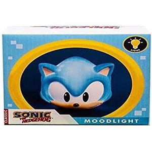 Fizz Creations Sonic The Hedgehog 3D-vormige sonische hoofd sfeerlicht. Sonic Soft Glow Nachtlampje. Gevormd Gaming Light. Officieel gelicenseerd Sonic The Hedgehog Merchandise.