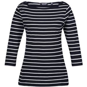 Regatta Bayletta T-shirt voor dames, van katoenmix, marine/Wit, 8