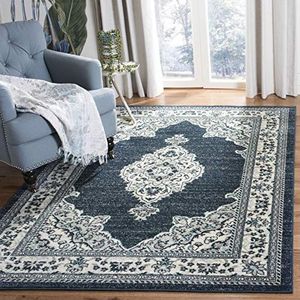 Safavieh multifunctioneel tapijt voor binnen Vintage 120 X 180 cm Crème/Navy Blauw