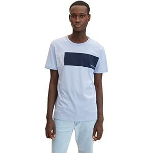 TOM TAILOR Denim Uomini T-shirt met blokstrepen 1033037, 11486 - Brunnera Blue, L