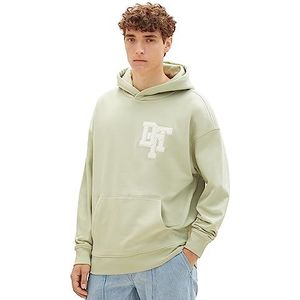 TOM TAILOR Denim Oversize college hoodie voor heren met logo-applicatie, 32246-Garden Peat, XXL