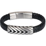 iXXXi Men Leren Heren armband Bodhi Zilver Mat | 21cm