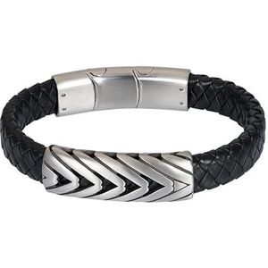 iXXXi Men Leren Heren armband Bodhi Zilver Mat | 21cm