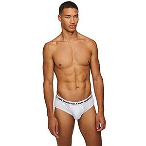 KARL LAGERFELD Heren Logo Briefs (Set van 3), Wit, M