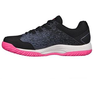 Skechers Viper Court Sportschoenen voor binnen en buiten, met voetboog-pasvorm, zwart, roze, 36.5 EU