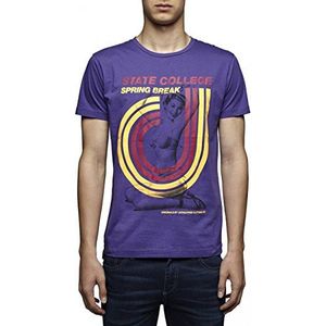 Jack and Jones Collage-T-shirt met ronde hals en korte mouwen voor heren, Paars (Gentiaan Violet), XL