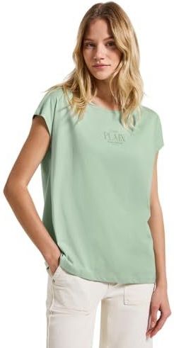 Street One - Dames Basic Shirt - Groen - Met Tekst