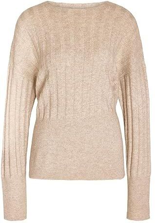 Noisy may - VIOLA - Trui - Beige - Lange Mouw - Ronde Hals