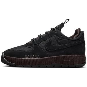 Nike Air Force 1 Wild, herensneakers, zwart, fluweel, bruin, cederbruin, 38,5 EU, Black Black Velvet Brown Cedar, 38.5 EU