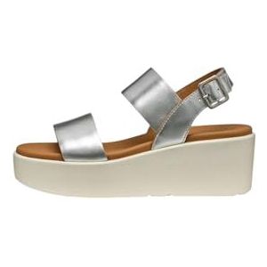 Geox D XAND 2.2S A Wedge Sandaal, zilver, 37 EU, zilver, 37 EU