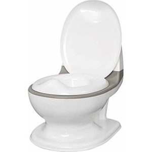 Nuby NU-NV07001 - My Real Potty - Plaspotje met Realistisch doorspoelgeluid van een toilet - Potty Training toilettrainer Voor kinderen vanaf 18 maanden,22 x 42 x 26 cm,Grijs