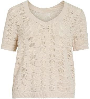 Vila - Vicoby V-neck Knit Top - T-shirt - Birch