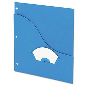 Pendaflex 32902 Essentials Slash Pocket Projectmappen, 3 gaten, Letter, Blauw (Pack van 25)