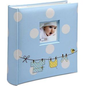 Club Green Baby Fotoalbum met stippen, blauw, 21,5 x 22 cm